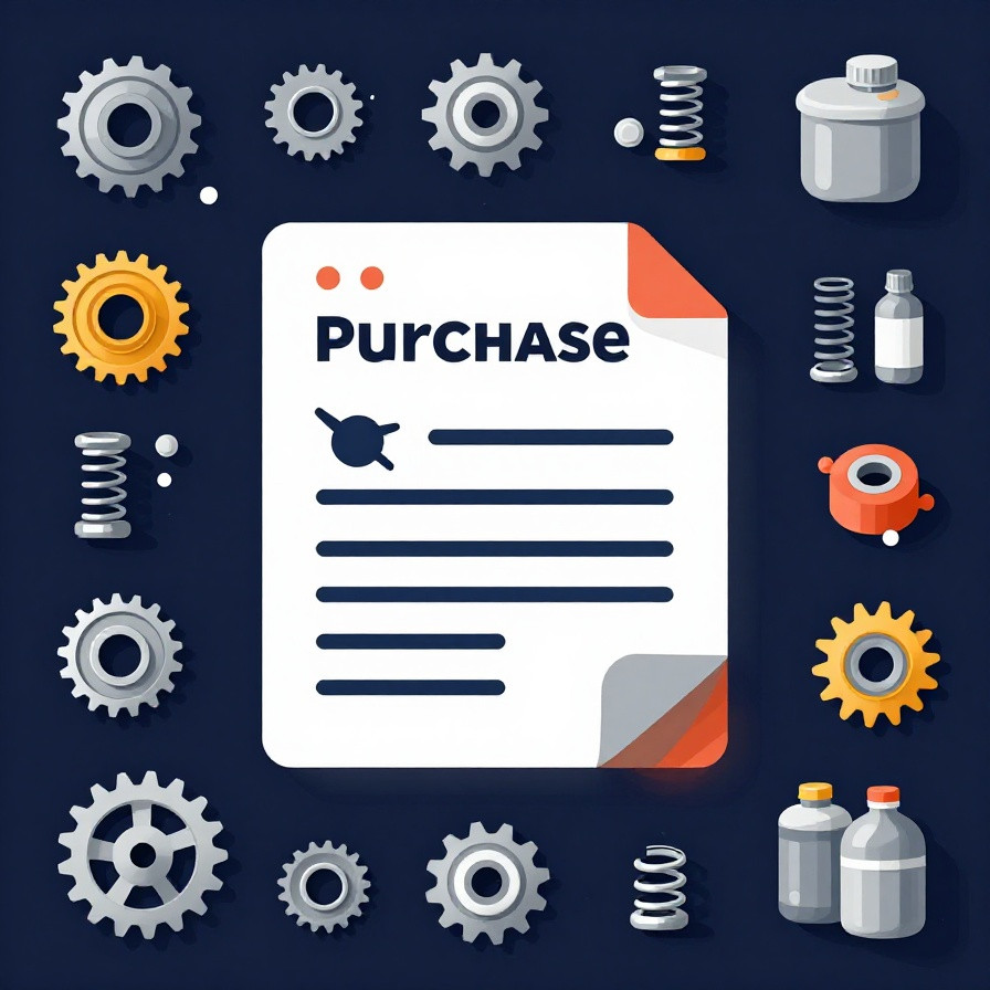 Software for car repair workshop, purchase order with parts