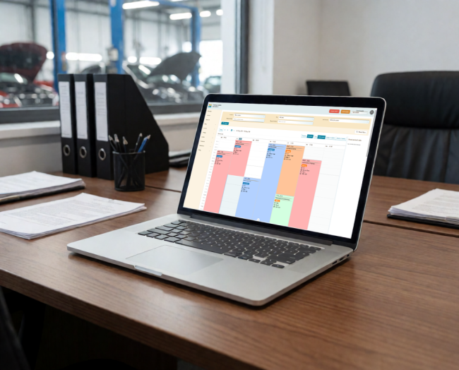 Software for car repair workshop, organized car service workshop schedule